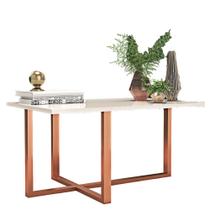 Mesa de Centro Girassol Retangular Pés de Ferro - Off White