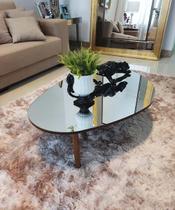 Mesa de Centro grande de Sala Espelhada Orgânica pés palito Paris Mirror C 90 x A 30 x L 50