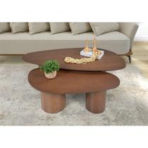 Mesa De Centro Imperial 1.22m Com Base Redonda Castanho