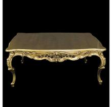 Mesa de Centro Imperial Folha Ouro Alta Decoração