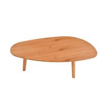 Mesa De Centro Imperial Organica Com Tripé - Pe Palito - 92cm Amêndoa