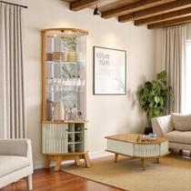 Mesa de Centro Indianapolis com Tampo Decorativo Cumaru/Opala