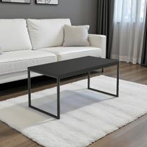 Mesa de Centro Industrial Elegance Preto Fosco Moderna e Compacta Mesa de Centro Industrial Elegance Preto Fosco Moderna e Compacta