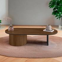 Mesa de Centro Ipê em Madeira Maciça Castanho Metal Preto Mesa de Centro Ipê em Madeira Maciça Castanho Metal Preto