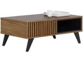 Mesa de Centro Jeri com 2 Nichos - Castanho/Preto Mesa de Centro Jeri com 2 Nichos - Castanho/Preto