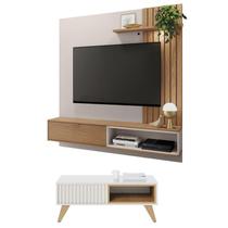 Mesa de Centro Jeri com Painel Suspenso para Tv Tocantins 1.6 Off White Freijó Colibri