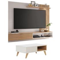 Mesa de Centro Jeri com Painel Suspenso para Tv Tocantins 1.8 Off White Freijó Colibri