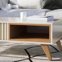 Mesa de Centro Jeri - Off White/Freijó