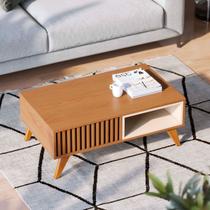 Mesa de Centro Jeri Ripada Freijó/Off White Matte - Colibri Mesa de Centro Jeri Ripada Freijó/Off White Matte - Colibri