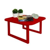 Mesa De Centro Lateral De Apoio Para Sala Estar Square Vermelho Laca Mesa De Centro Lateral De Apoio Para Sala Estar Square Vermelho Laca