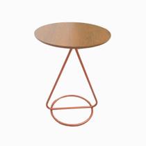 Mesa De Centro Lateral Maria Pé de Ferro Estilo Industrial