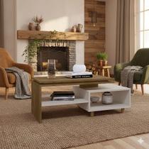 Mesa De Centro Lima 1 Prateleira Cinamomo off White Cor Marrom Bechara Starrose