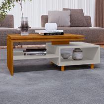 Mesa de Centro Lima 1 Prateleira Naturalle/Off-White - Móveis Bechara