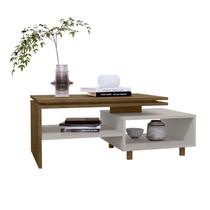 Mesa de centro Lima Naturalle com Off-White - BECHARA Mesa de centro Lima Naturalle com Off-White - BECHARA