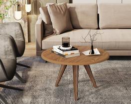 Mesa De Centro Lívia Com Pés Palito Retrô Redonda Decorativa Para Sala JM3 MÓVEIS