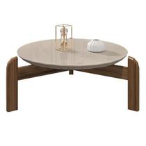 Mesa de Centro Lizz Off-White/Cedro - Casa D