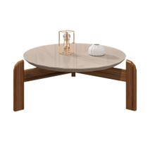 Mesa de Centro Lizz Off White e Cedro