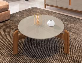 Mesa de Centro Lizz Pés em Madeira Maciça OffWhite com Cedro - Rede Móveis Mesa de Centro Lizz Pés em Madeira Maciça OffWhite com Cedro - Rede Móveis