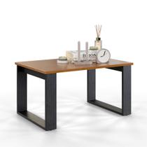 Mesa De Centro Londres Em Madeira Para Sala Decorativa Retangular Cor Canela Maciel Móveis
