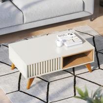 Mesa de Centro Lujan Off White / Freijó Mesa de Centro Lujan Off White / Freijó