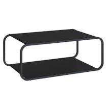 Mesa de Centro Luna Nero Retangular MDP Metal 80CM Preto Artesano Móveis Mesa de Centro Luna Nero Retangular MDP Metal 80CM Preto Artesano Móveis