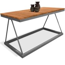 Mesa De Centro Macau Retangular Para Sala Decor Madeira MDF Compacta Prata