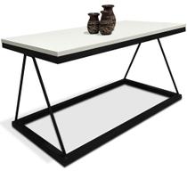 Mesa De Centro Macau Retangular Para Sala Decor Madeira MDF Compacta Preto Mesa De Centro Macau Retangular Para Sala Decor Madeira MDF Compacta Preto