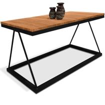 Mesa De Centro Macau Retangular Para Sala Decor Madeira MDF Compacta Preto Mesa De Centro Macau Retangular Para Sala Decor Madeira MDF Compacta Preto