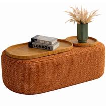 Mesa de Centro Madrid Tecido Linhão House Decor Cor Terracota Mesa de Centro Madrid Tecido Linhão House Decor Cor Terracota