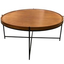 Mesa de Centro Mayer Tampo Tauari cor Noce com Base Preto Fosco 82 cm - 64500 Mesa de Centro Mayer Tampo Tauari cor Noce com Base Preto Fosco 82 cm - 64500