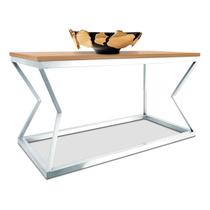 Mesa De Centro Mond Retangular Tampo Mdf Sala Decoração Branca/Jade Mesa De Centro Mond Retangular Tampo Mdf Sala Decoração Branca/Jade