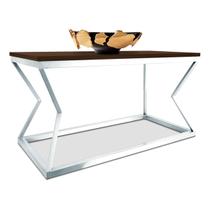 Mesa De Centro Mond Retangular Tampo Mdf Sala Decoração Branca/Villandry