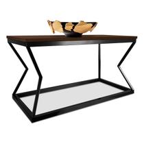 Mesa De Centro Mond Retangular Tampo Mdf Sala Decoração Preta/Villandry