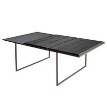 Mesa de Centro Moody Industrial com Tampo Madeira Maciça
