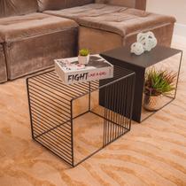 Mesa de Centro Murilo Estilo Industrial Ambiente Principal Escritório Preto