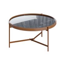 Mesa de Centro Nezuko 71cm Base Cobre Tampo Mármore Preto G29 - Gran Belo Mesa de Centro Nezuko 71cm Base Cobre Tampo Mármore Preto G29 - Gran Belo