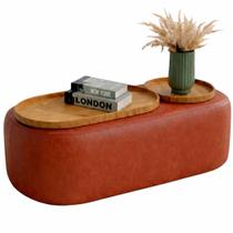 Mesa de Centro Nice Tecido Recouro House Decor Cor Terracota Mesa de Centro Nice Tecido Recouro House Decor Cor Terracota