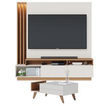 Mesa de Centro Noronha com Estante Home Theater Humaitá Off White Matte Freijó Colibri