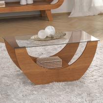 Mesa de Centro Onda com Tampo de Vidro Cinamomo - Pnr Móveis