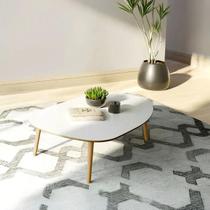 Mesa de Centro Organica 120cm 75cm X 33cm Marrom Freijo/Off White