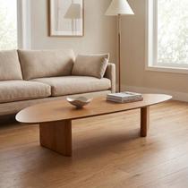 Mesa de Centro Orgânica 120cm Madeira Maciça Mel