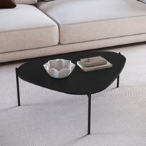 Mesa de Centro Orgânica 77cm Pé de Metal Móvel na Caixa