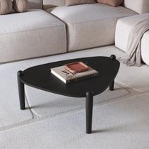 Mesa de Centro Orgânica 84,4cm Pé de Madeira Móvel na Caixa