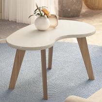 Mesa de Centro Orgânica 90cm Para Sala Cassia Off White A09 - Mpozenato Mesa de Centro Orgânica 90cm Para Sala Cassia Off White A09 - Mpozenato