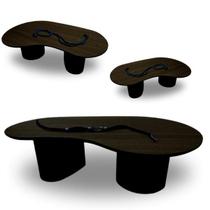 Mesa De Centro Orgânica Bean 90X60cm Ébano