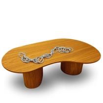 Mesa De Centro Orgânica Bean 90x60cm Freijo Mesa De Centro Orgânica Bean 90x60cm Freijo