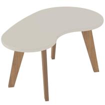 Mesa De Centro Orgânica Com Bordas Boleadas Off White carvalho