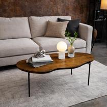 Mesa de Centro Orgânica Design Exclusivo Madeira Nobre Ferro para Sala Sofá Auxiliar Decorativa