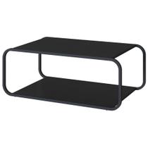 Mesa de Centro Orgânica Luna Artesano 80 cm (larg) em MDP Nero com Estrutura Metal Preto Mesa de Centro Orgânica Luna Artesano 80 cm (larg) em MDP Nero com Estrutura Metal Preto