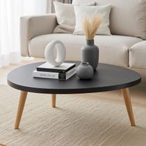 Mesa de Centro Orgânica Moderna Para Sala Pés de Madeira